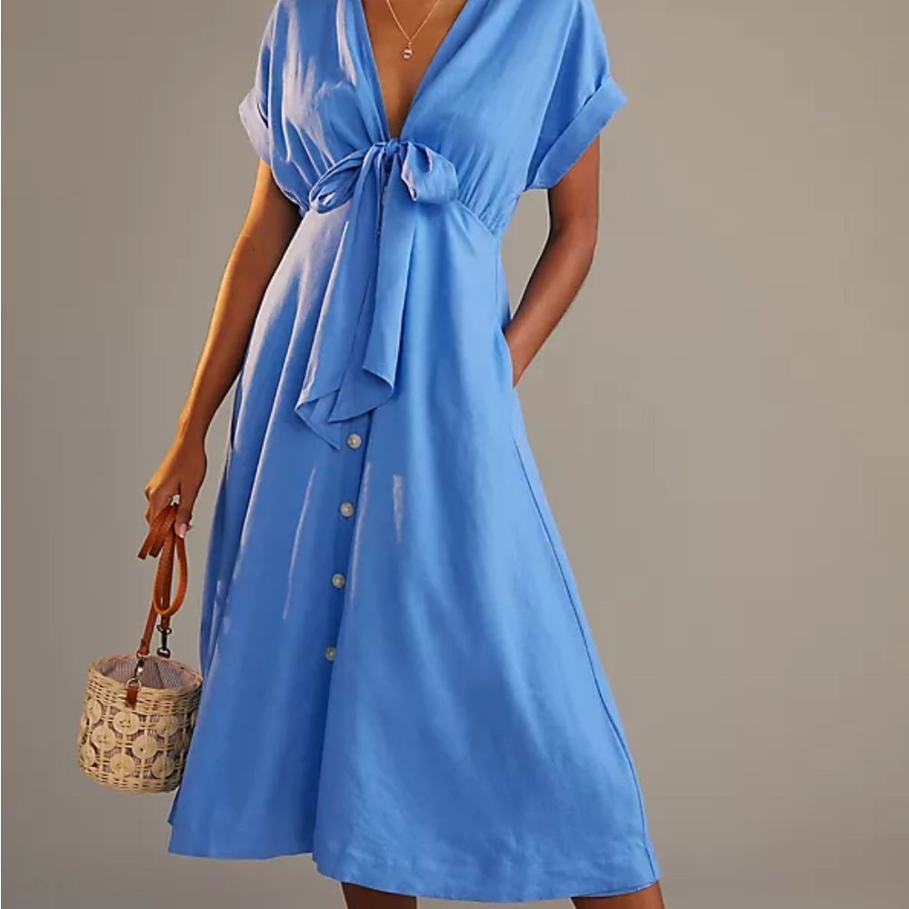 Anthropologie Sky Blue Midi Dress